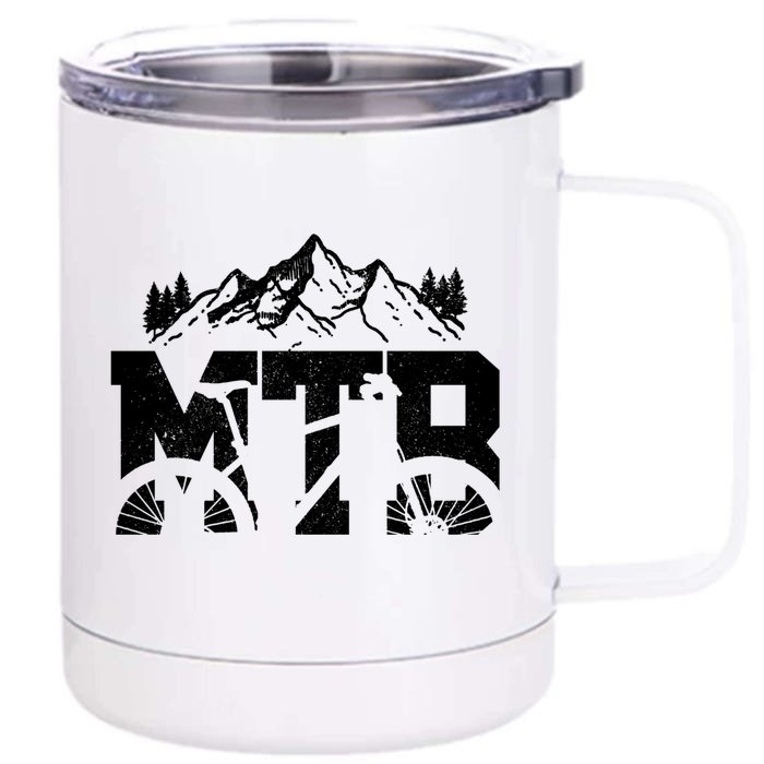 Mtb Mountain Bike Bicycle Mountain Biking Biker Gift Front & Back 12oz Stainless Steel Tumbler Cup