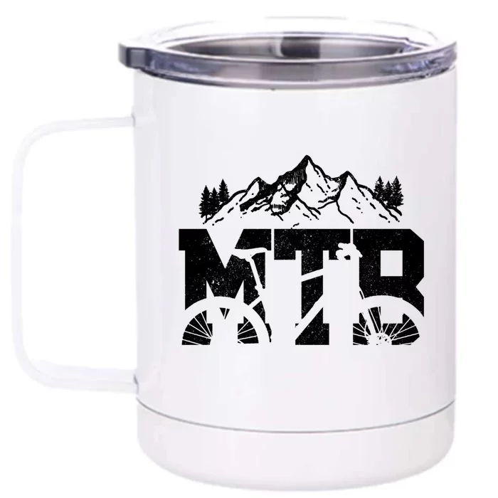 Mtb Mountain Bike Bicycle Mountain Biking Biker Gift Front & Back 12oz Stainless Steel Tumbler Cup