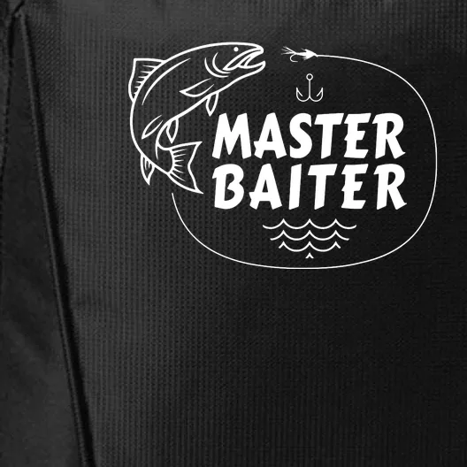 Mens Master Baiter Shirt Funny Fishing Fisherman Joke Dad Grandpa City Backpack