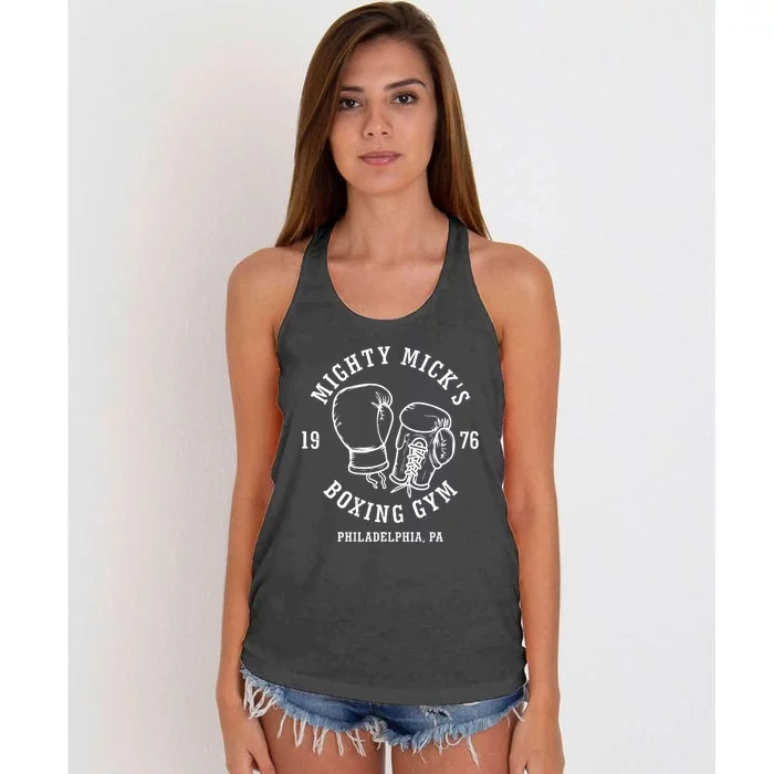 Mighty Mick's Boxing Gym 1976 Women's Knotted Racerback Tank