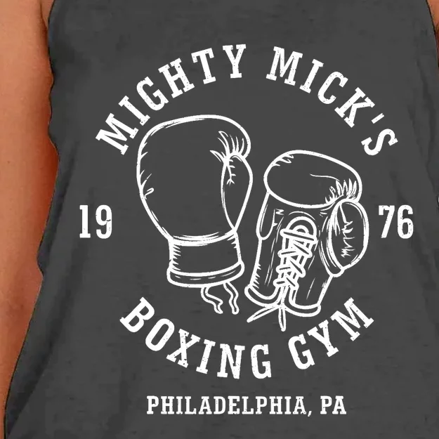 Mighty Mick's Boxing Gym 1976 Women's Knotted Racerback Tank