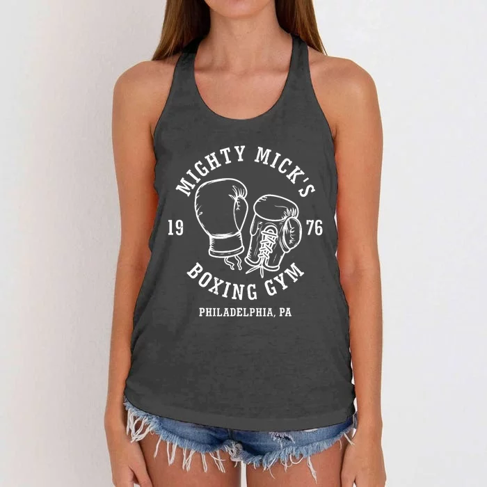 Mighty Mick's Boxing Gym 1976 Women's Knotted Racerback Tank