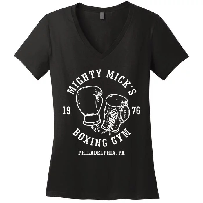 Mighty Mick's Boxing Gym 1976 Women's V-Neck T-Shirt