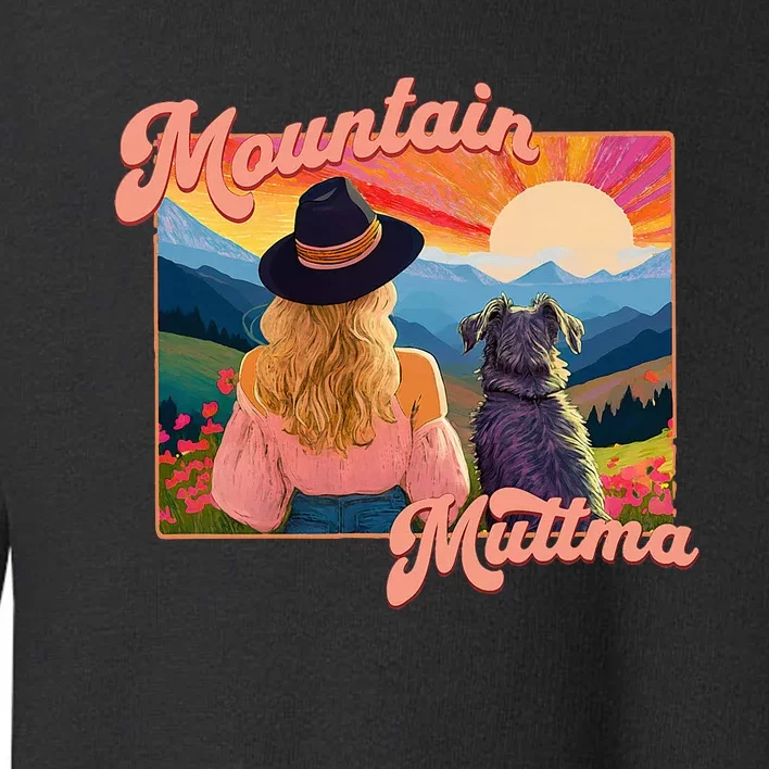 Mountain Muttma Boho Dog Hiking Trail Camping Adventure Toddler Sweatshirt