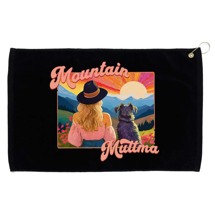 Mountain Muttma Boho Dog Hiking Trail Camping Adventure Grommeted Golf Towel