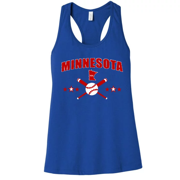 Minnesota Mn Baseball Vintage Women's Racerback Tank