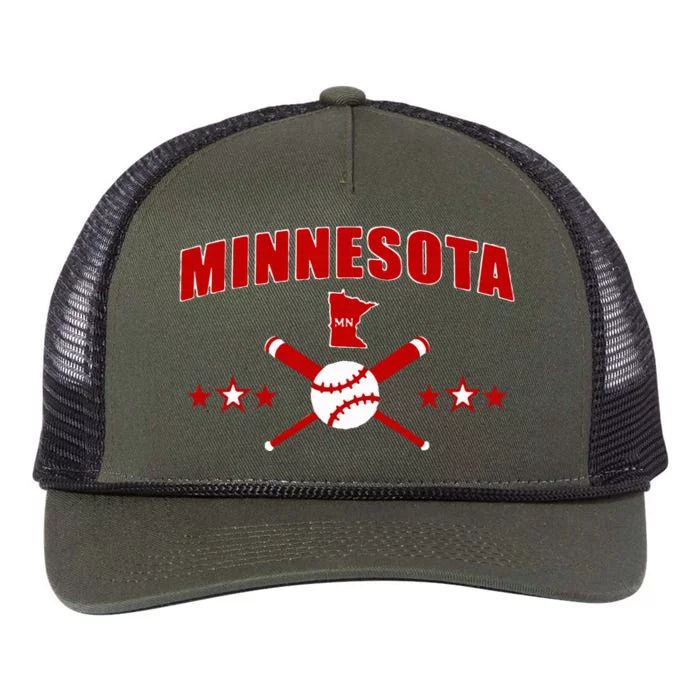 Minnesota Mn Baseball Vintage Retro Rope Trucker Hat Cap