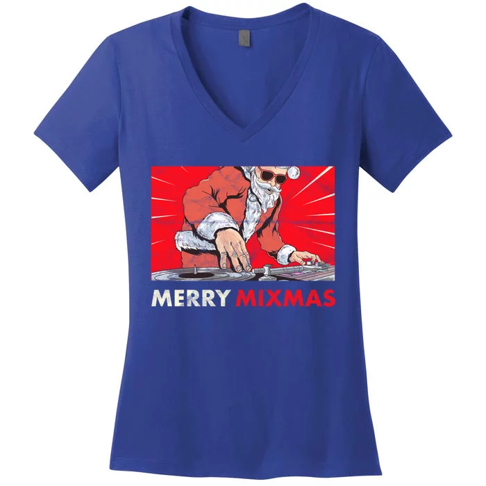 Merry Mixmas Christmas Synthesizer Analog Synth Techno Xmas Meaningful Gift Women's V-Neck T-Shirt