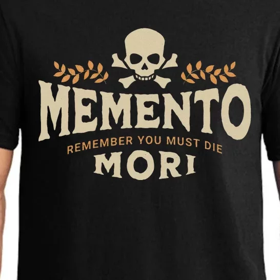 Memento Mori Catholic Design Meaning Traditional Latin Skull Pajama Set