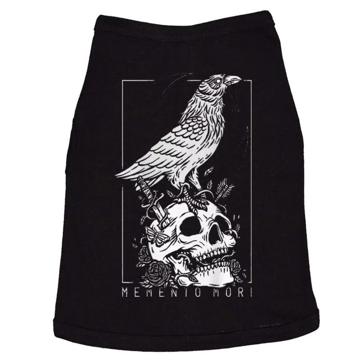 Memento Mori Crow Skull Moon Doggie Tank