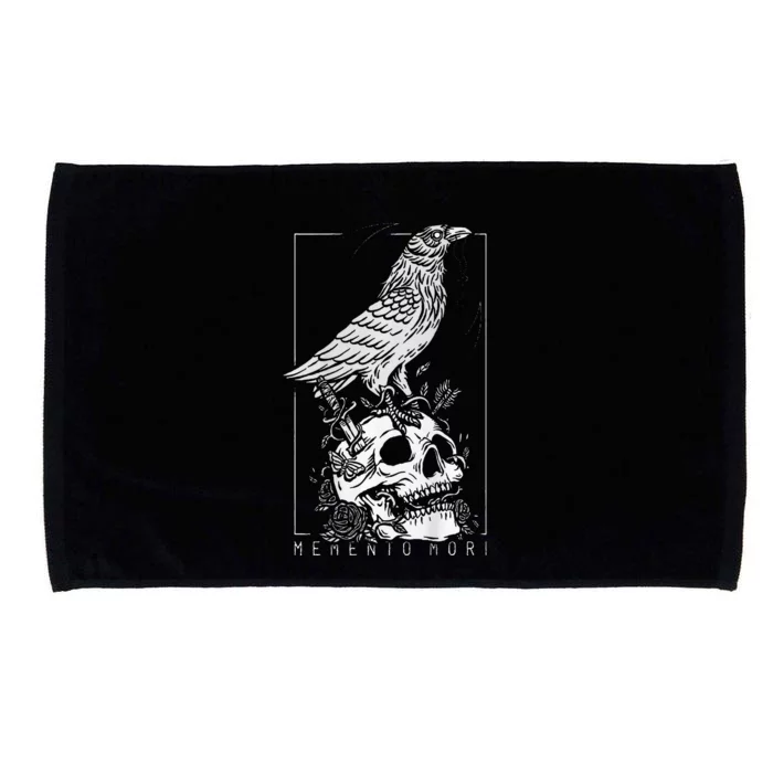 Memento Mori Crow Skull Moon Microfiber Hand Towel