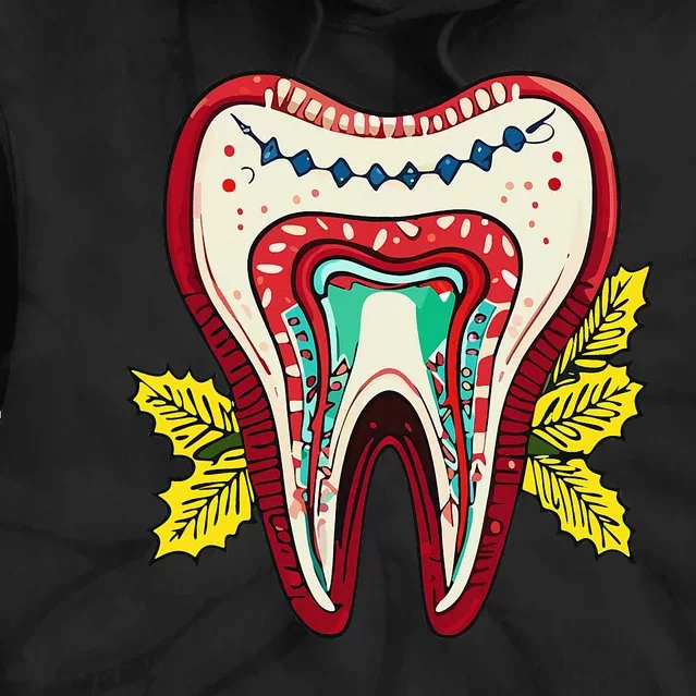 Merry Molar Christmas Dentist & Dental Lover's Tie Dye Hoodie