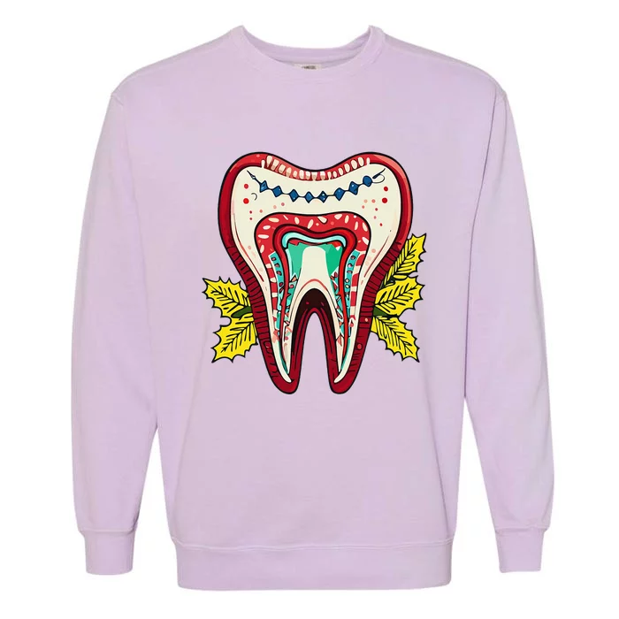 Merry Molar Christmas Dentist & Dental Lover's Garment-Dyed Sweatshirt