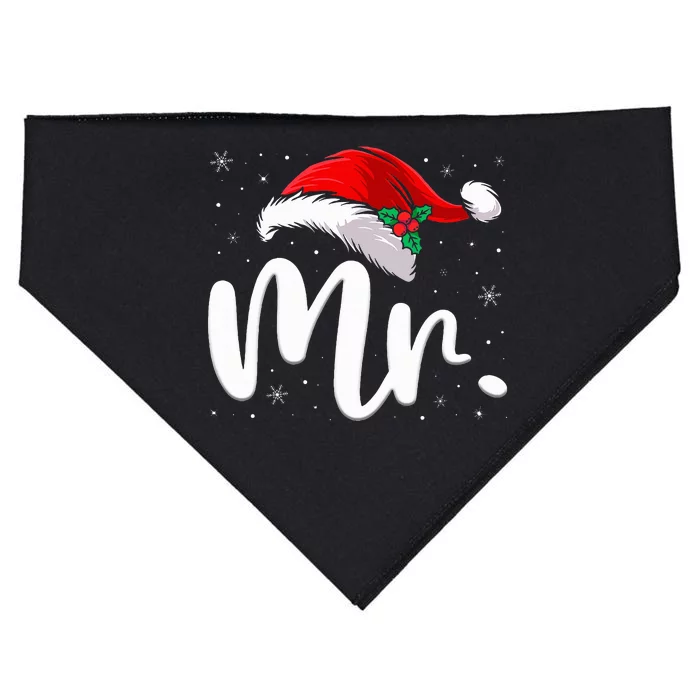 Mr Mrs Claus Christmas Couples Matching His And Her Pajamas USA-Made Doggie Bandana