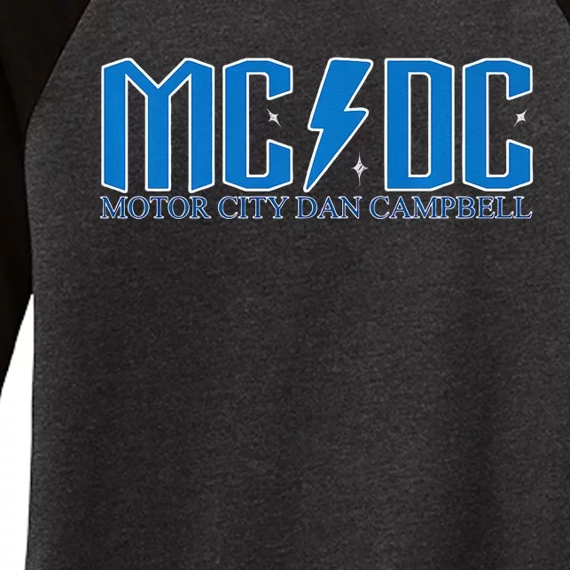 MCDC Motor City Dan Campbell Funny Football Women's Tri-Blend 3/4-Sleeve Raglan Shirt