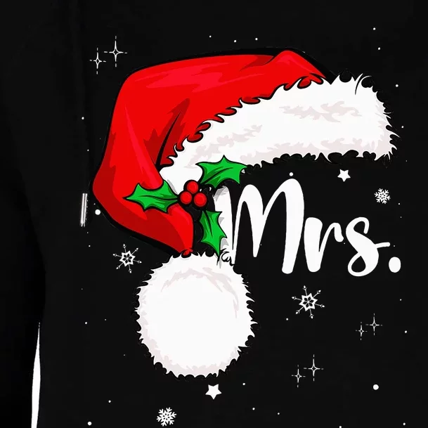 Mr Mrs Claus Christmas Couples Matching His And Her Pajamas Womens Funnel Neck Pullover Hood