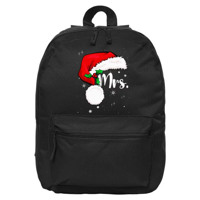 Mr Mrs Claus Christmas Couples Matching His And Her Pajamas 16 in Basic Backpack