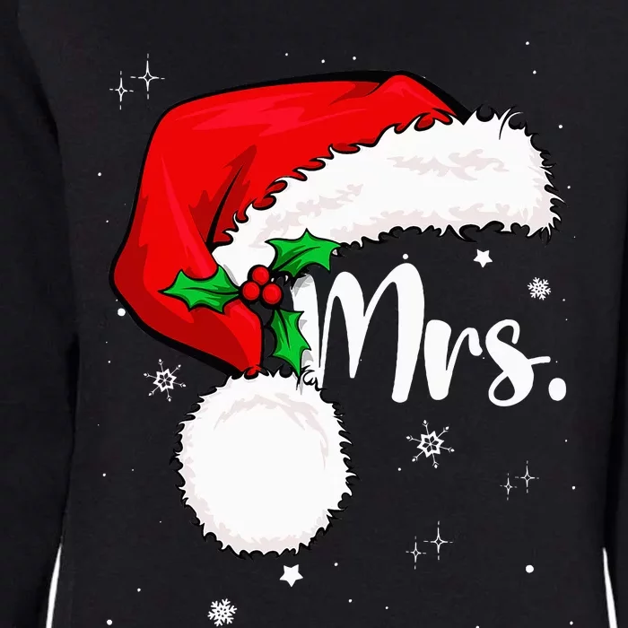 Mr Mrs Claus Christmas Couples Matching His And Her Pajamas Womens California Wash Sweatshirt