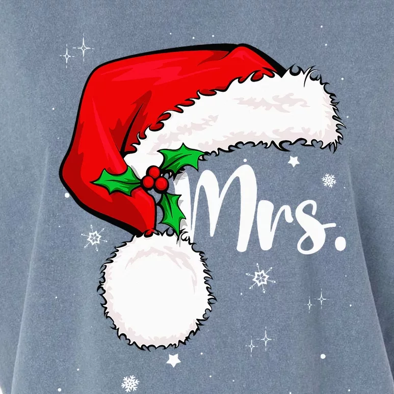 Mr Mrs Claus Christmas Couples Matching His And Her Pajamas Garment-Dyed Women's Muscle Tee