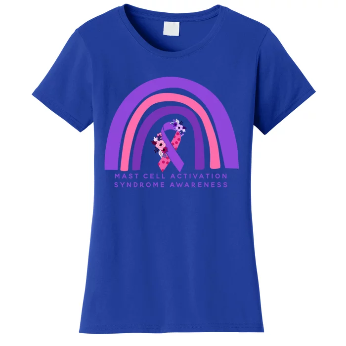 Mcas Mast Cell Activation Syndrome Awareness Floral Rainbow Gift Women's T-Shirt