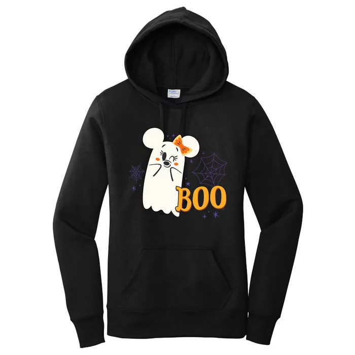 Minnie Mouse Cute Little Ghost Boo Halloween Women's Pullover Hoodie