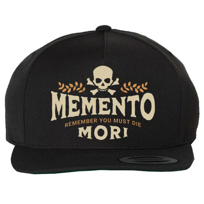 Memento Mori Catholic Meaning Traditional Latin Skull Wool Snapback Cap