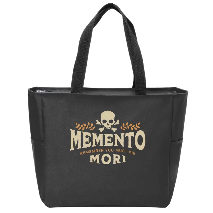 Memento Mori Catholic Meaning Traditional Latin Skull Zip Tote Bag