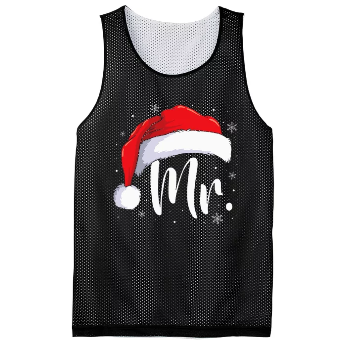 Mr Mrs Claus Christmas Couples Matching His And Her Pajamas Mesh Reversible Basketball Jersey Tank