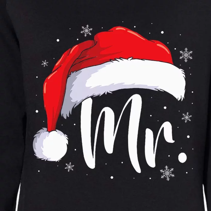 Mr Mrs Claus Christmas Couples Matching His And Her Pajamas Womens California Wash Sweatshirt