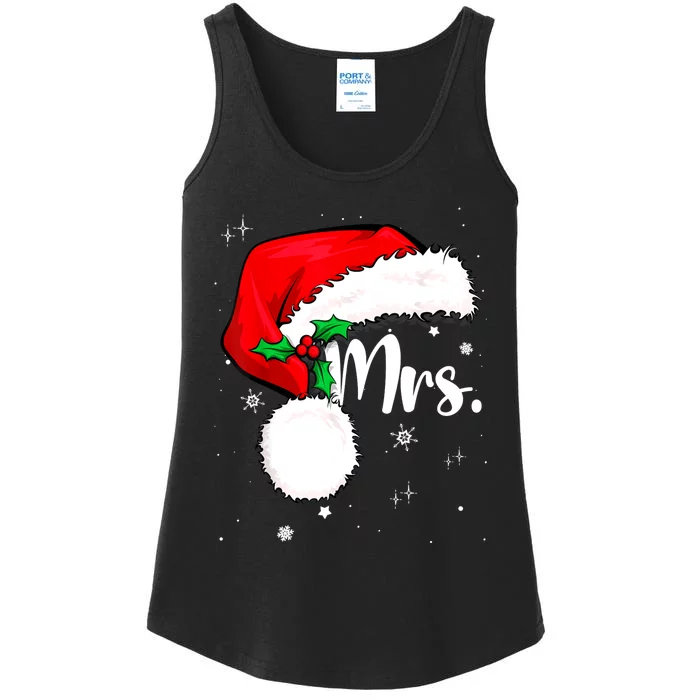 Mr Mrs Claus Christmas Couples Matching His And Her Pajamas Ladies Essential Tank