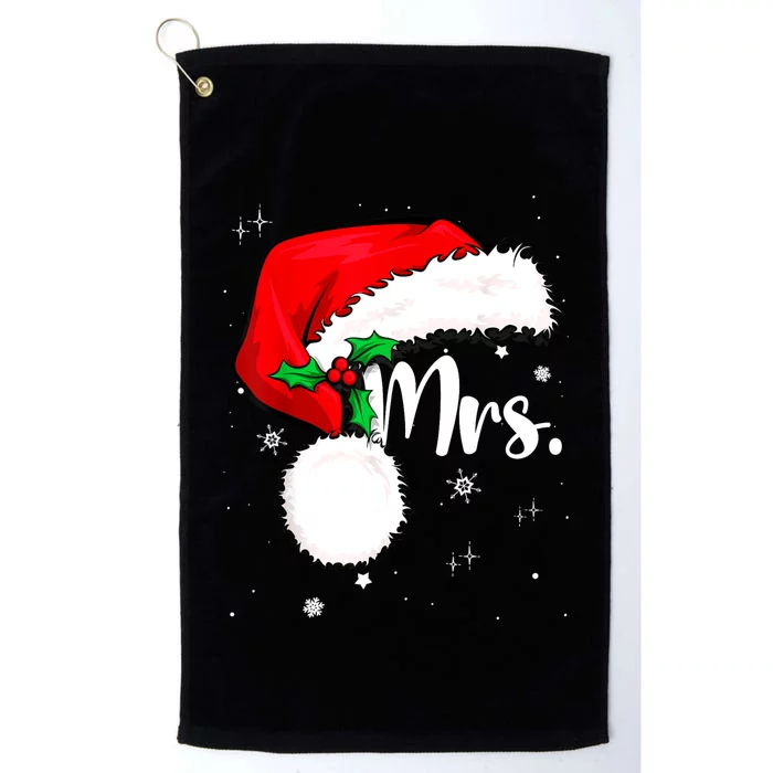 Mr Mrs Claus Christmas Couples Matching His And Her Pajamas Platinum Collection Golf Towel