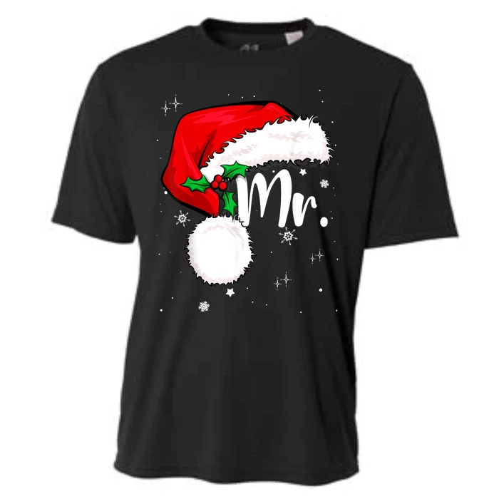 Mr Mrs Claus Christmas Couples Matching His And Her Pajamas Cooling Performance Crew T-Shirt