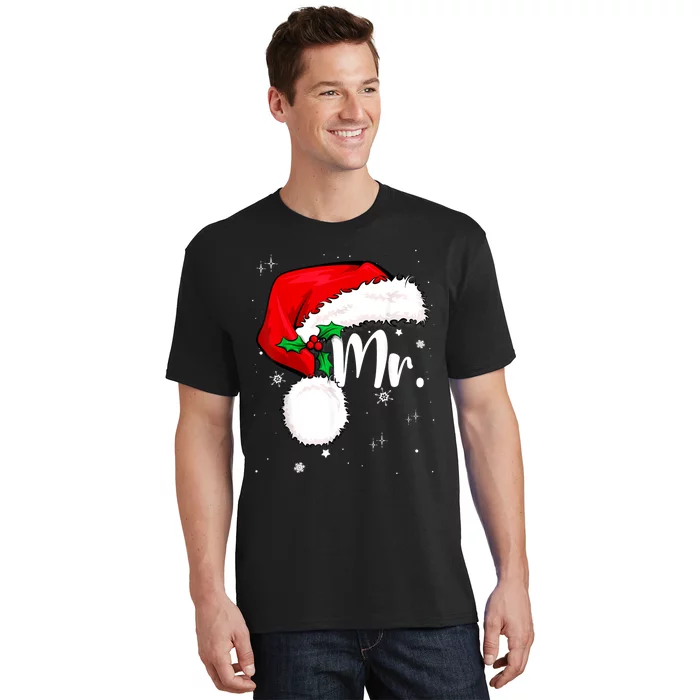 Mr Mrs Claus Christmas Couples Matching His And Her Pajamas T-Shirt