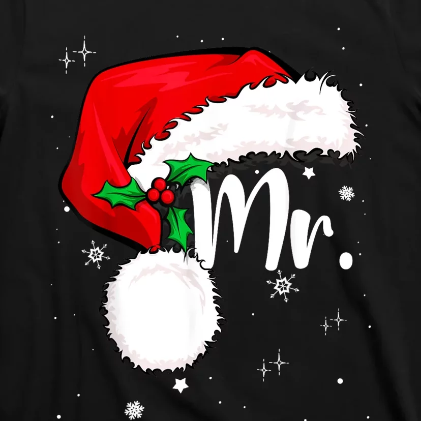 Mr Mrs Claus Christmas Couples Matching His And Her Pajamas T-Shirt