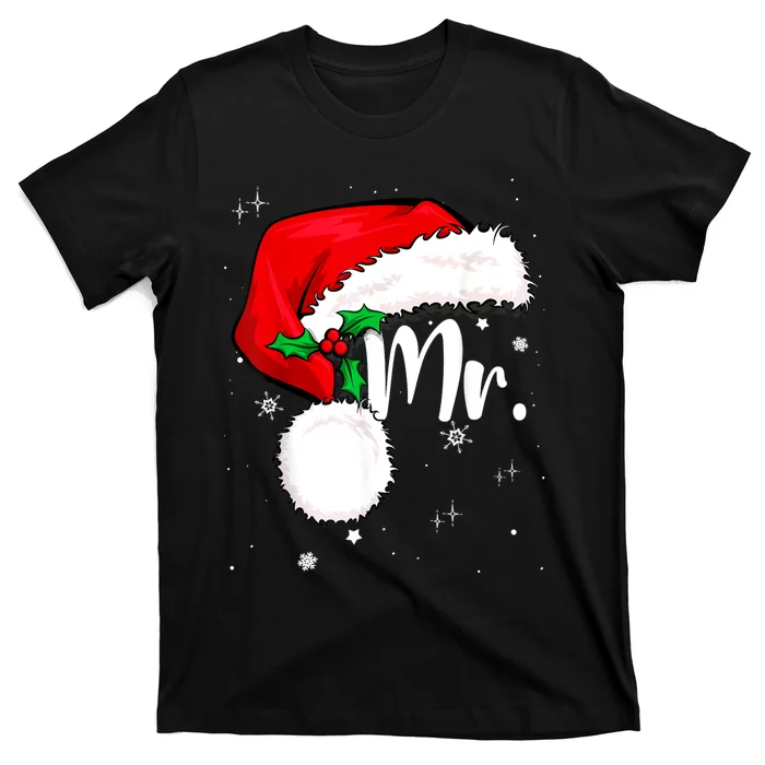 Mr Mrs Claus Christmas Couples Matching His And Her Pajamas T-Shirt