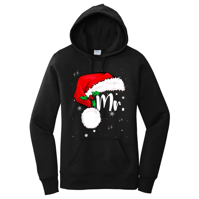 Mr Mrs Claus Christmas Couples Matching His And Her Pajamas Women's Pullover Hoodie