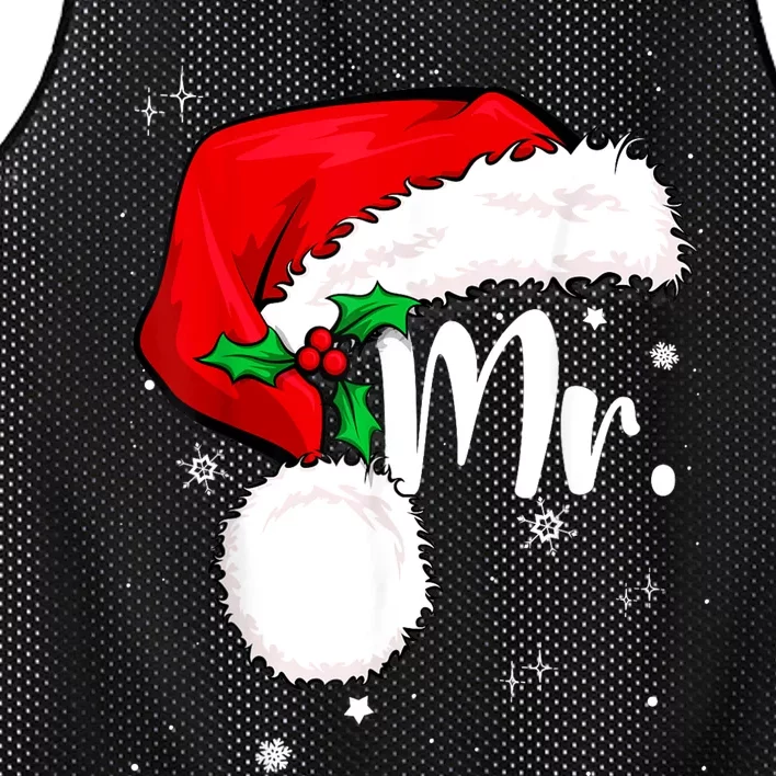 Mr Mrs Claus Christmas Couples Matching His And Her Pajamas Mesh Reversible Basketball Jersey Tank