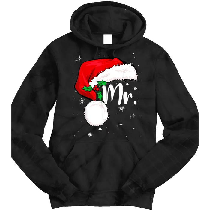 Mr Mrs Claus Christmas Couples Matching His And Her Pajamas Tie Dye Hoodie