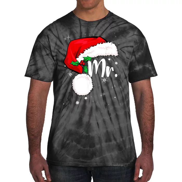 Mr Mrs Claus Christmas Couples Matching His And Her Pajamas Tie-Dye T-Shirt