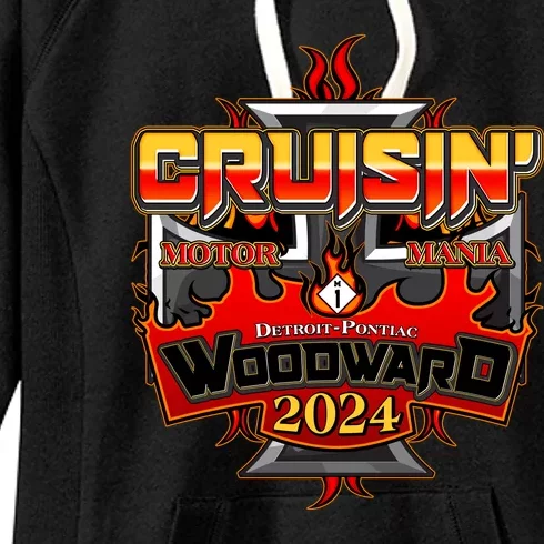 Motor Mania Cruisin Woodward 2024 Detroit To Pontiac Women's Fleece Hoodie