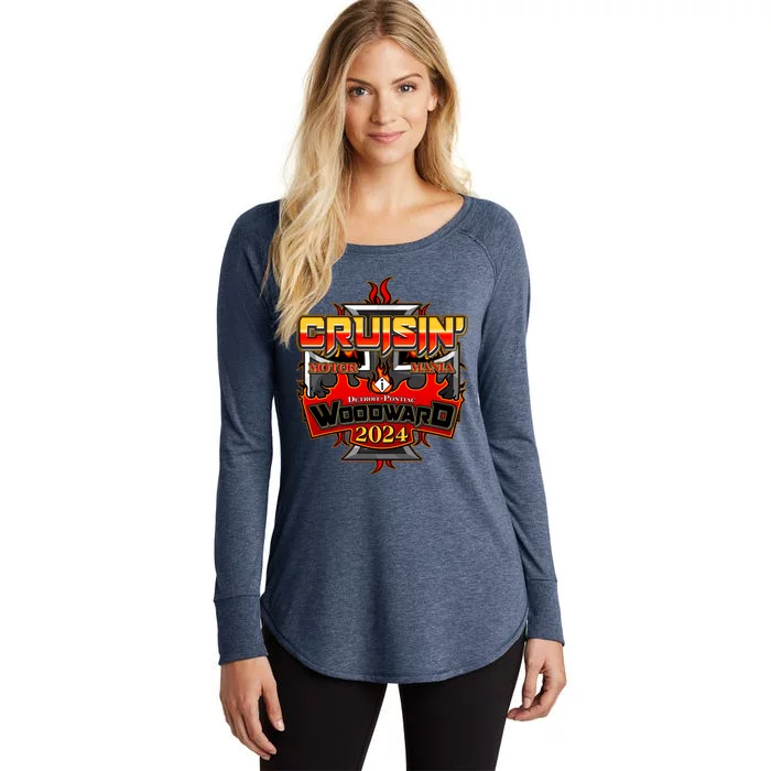 Motor Mania Cruisin Woodward 2024 Detroit To Pontiac Women's Perfect Tri Tunic Long Sleeve Shirt