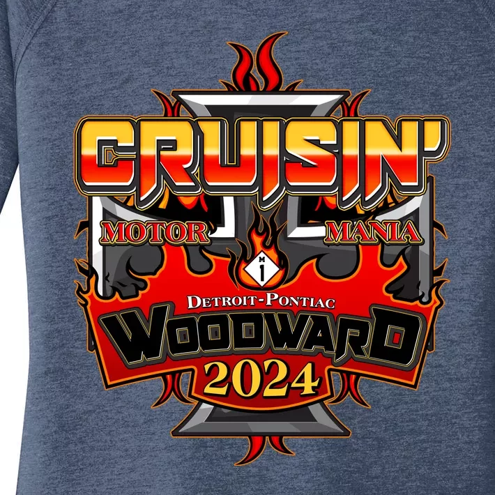 Motor Mania Cruisin Woodward 2024 Detroit To Pontiac Women's Perfect Tri Tunic Long Sleeve Shirt