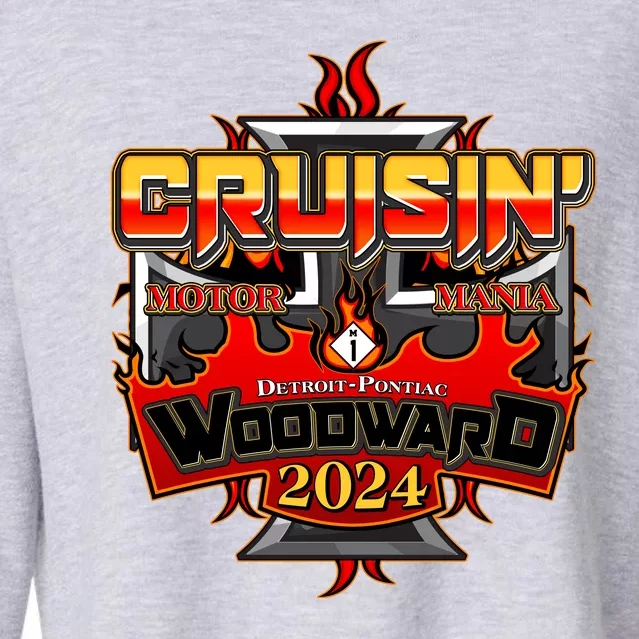 Motor Mania Cruisin Woodward 2024 Detroit To Pontiac Cropped Pullover Crew