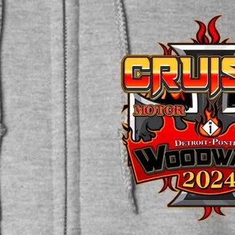 Motor Mania Cruisin Woodward 2024 Detroit To Pontiac Full Zip Hoodie