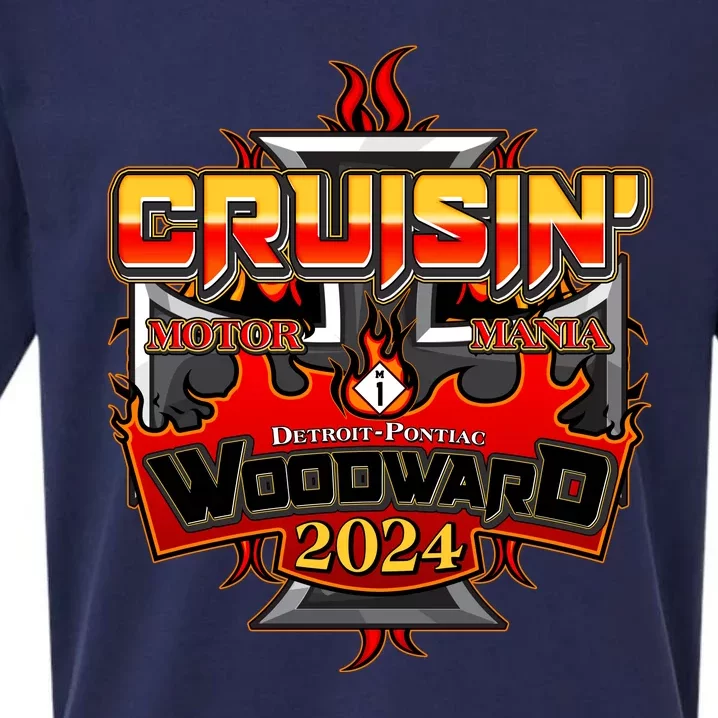 Motor Mania Cruisin Woodward 2024 Detroit To Pontiac Sueded Cloud Jersey T-Shirt