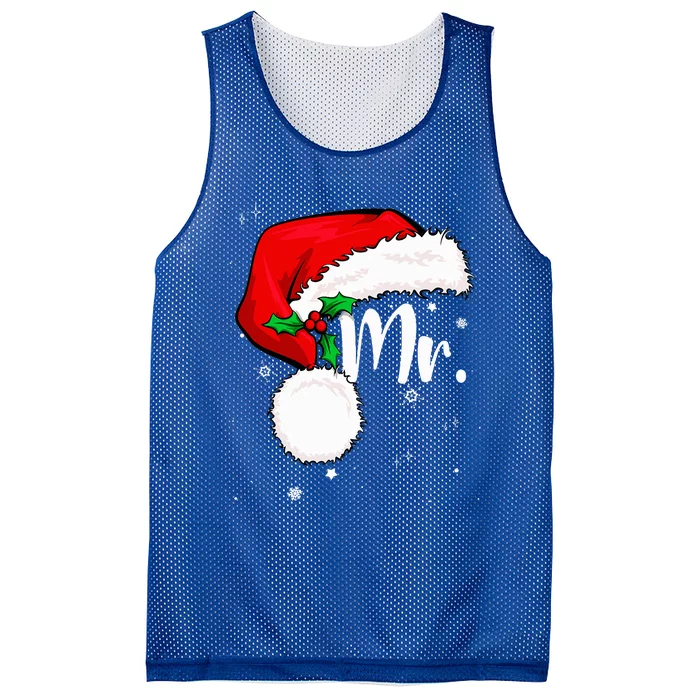 Mr Mrs Claus Christmas Couples Matching His And Her Pajamas Mesh Reversible Basketball Jersey Tank