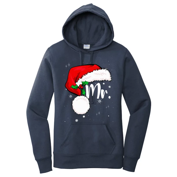 Mr Mrs Claus Christmas Couples Matching His And Her Pajamas Women's Pullover Hoodie