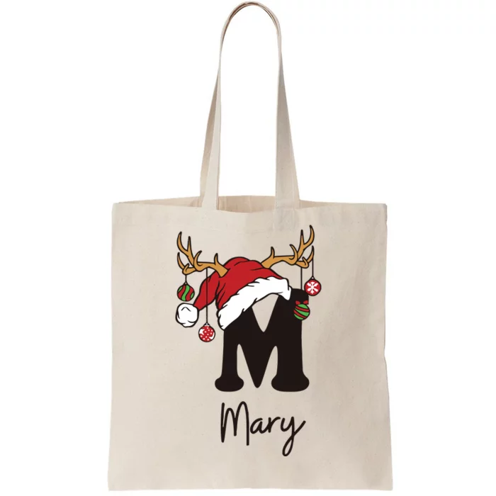 Mary Monogrammed Christmas Matching Tote Bag