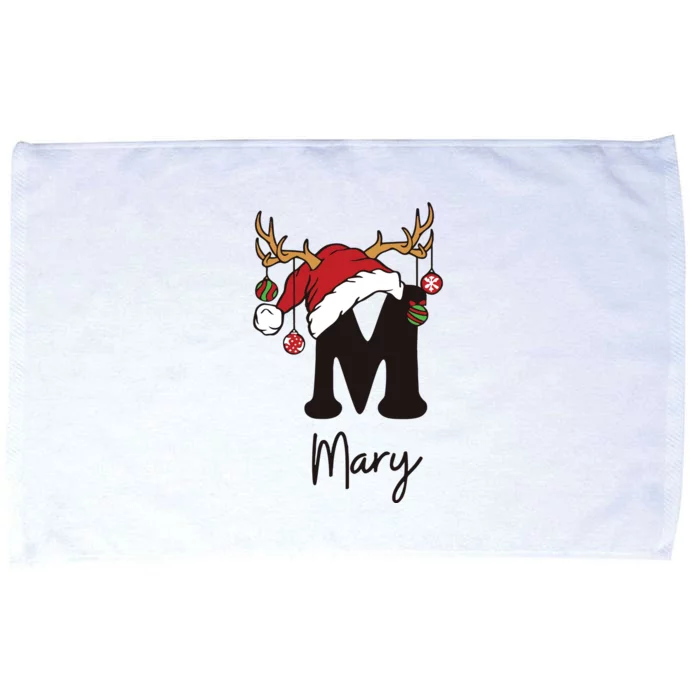 Mary Monogrammed Christmas Matching Microfiber Hand Towel