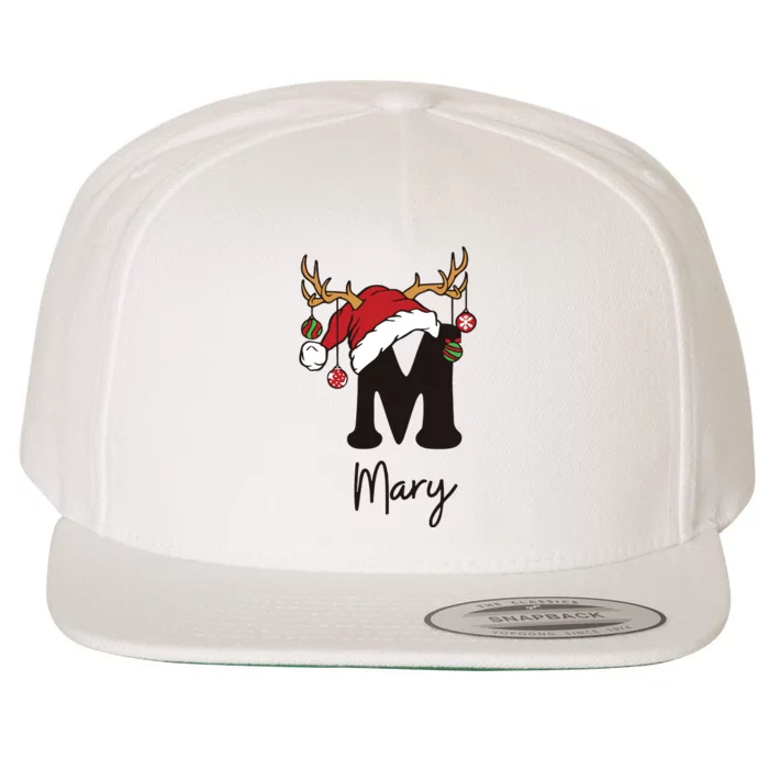 Mary Monogrammed Christmas Matching Wool Snapback Cap